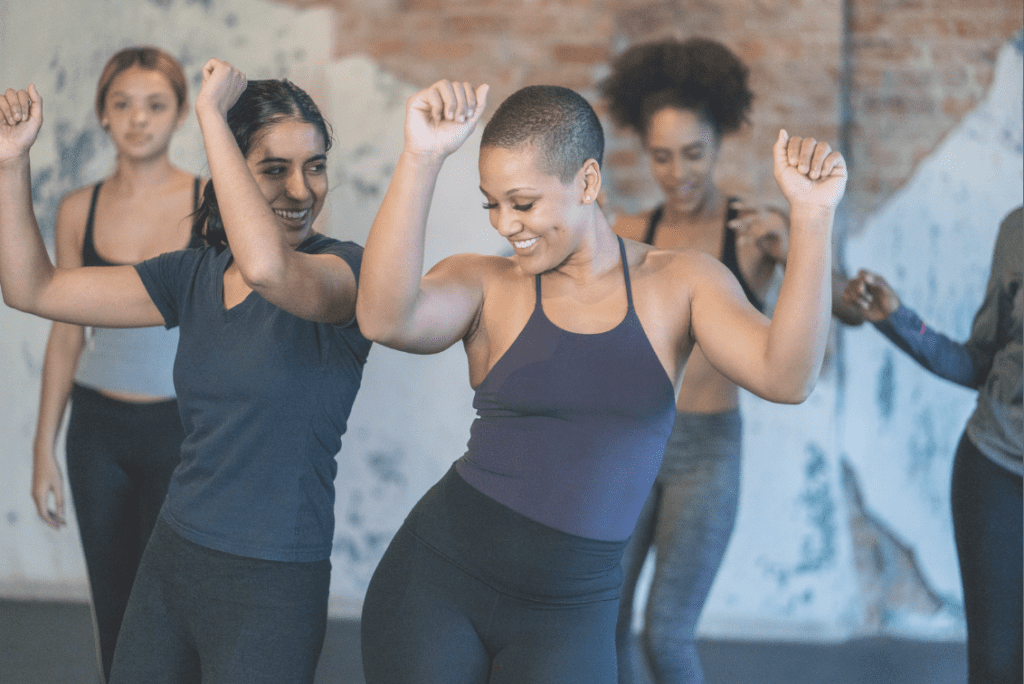 A group of women dancing