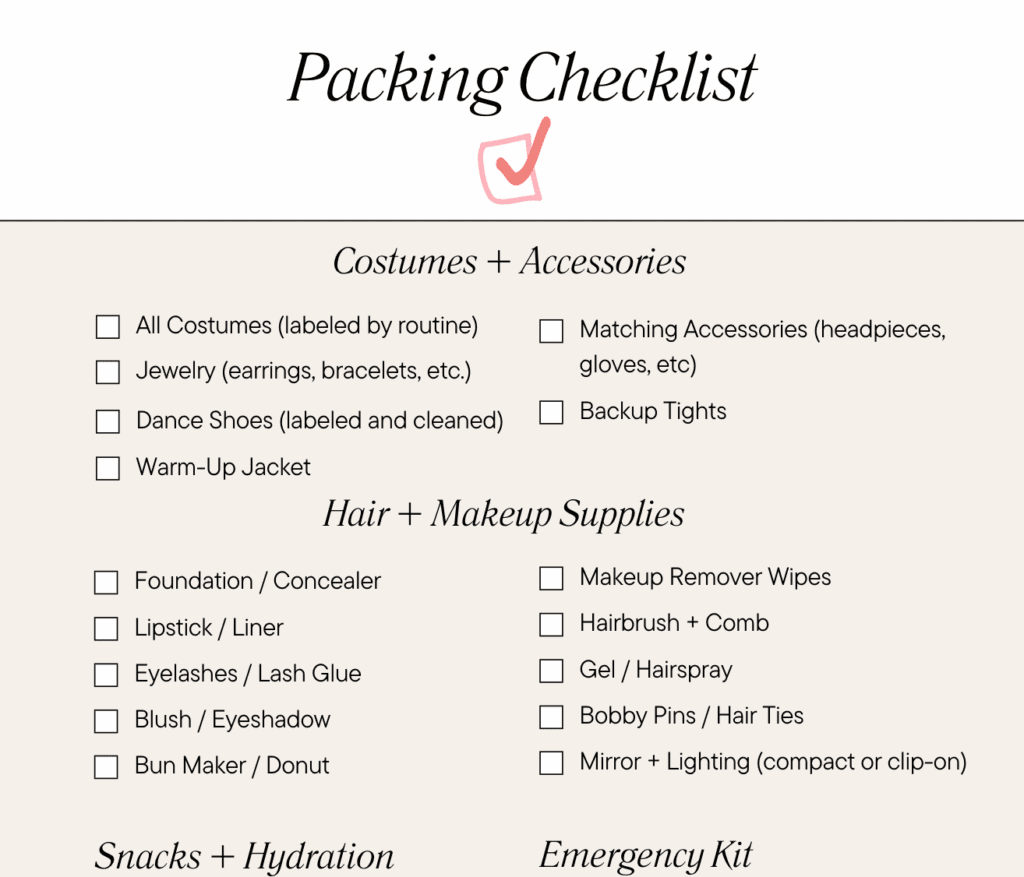 Packing Checklist
