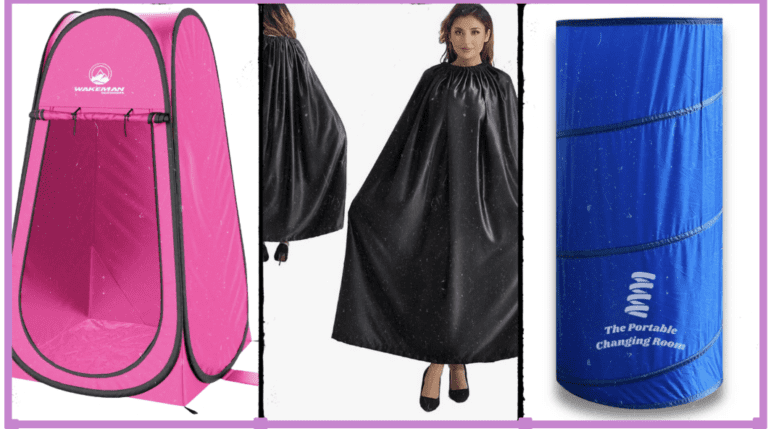 A collage of changing tent options