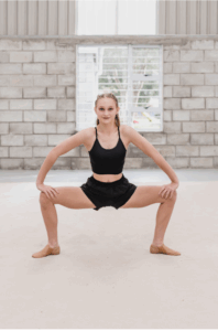 Girl doing a squat exercise